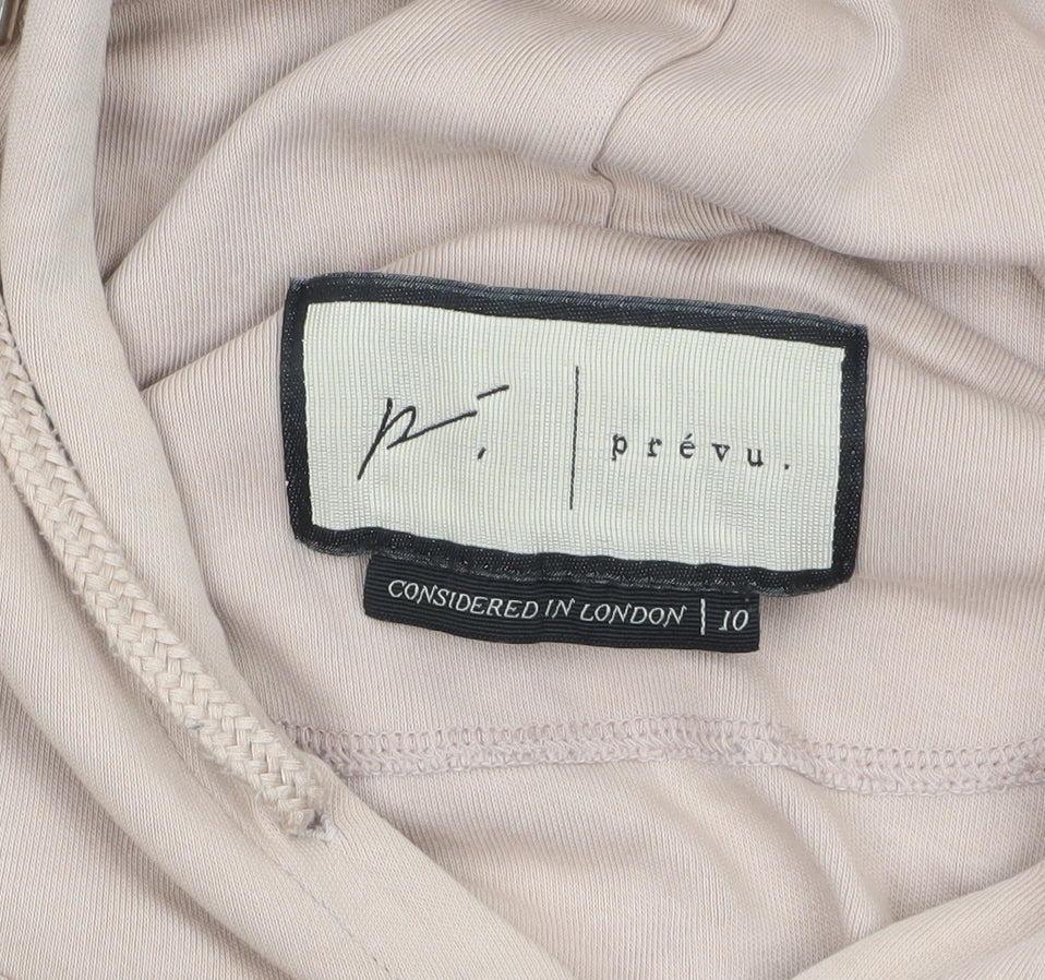 Prévu Women’s Beige Pullover Hoodie Size 10 100% Cotton