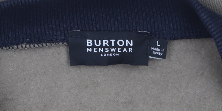 Burton Menswear Men Beige L Basic Waistcoat Cotton Blend