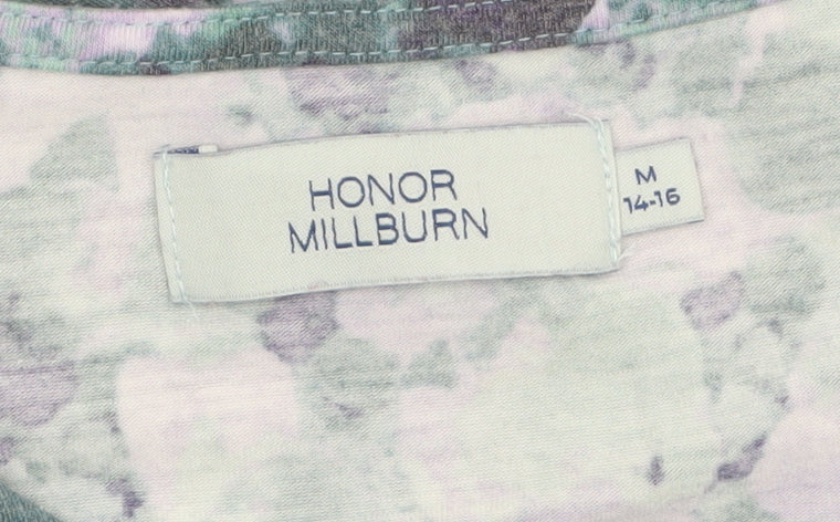 Honor Millburn Women's Multicoloured Floral 3/4 Sleeve T-Shirt M