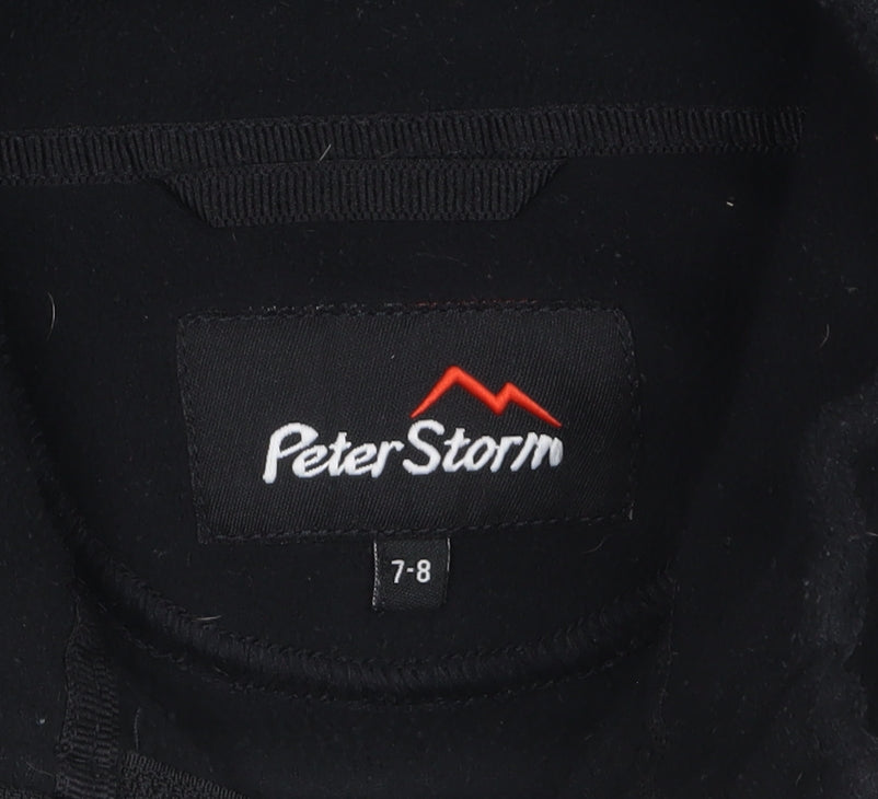 Peter Storm Boys Black 7-8 Years Fleece 1/4 Zip Sweatshirt Pullover