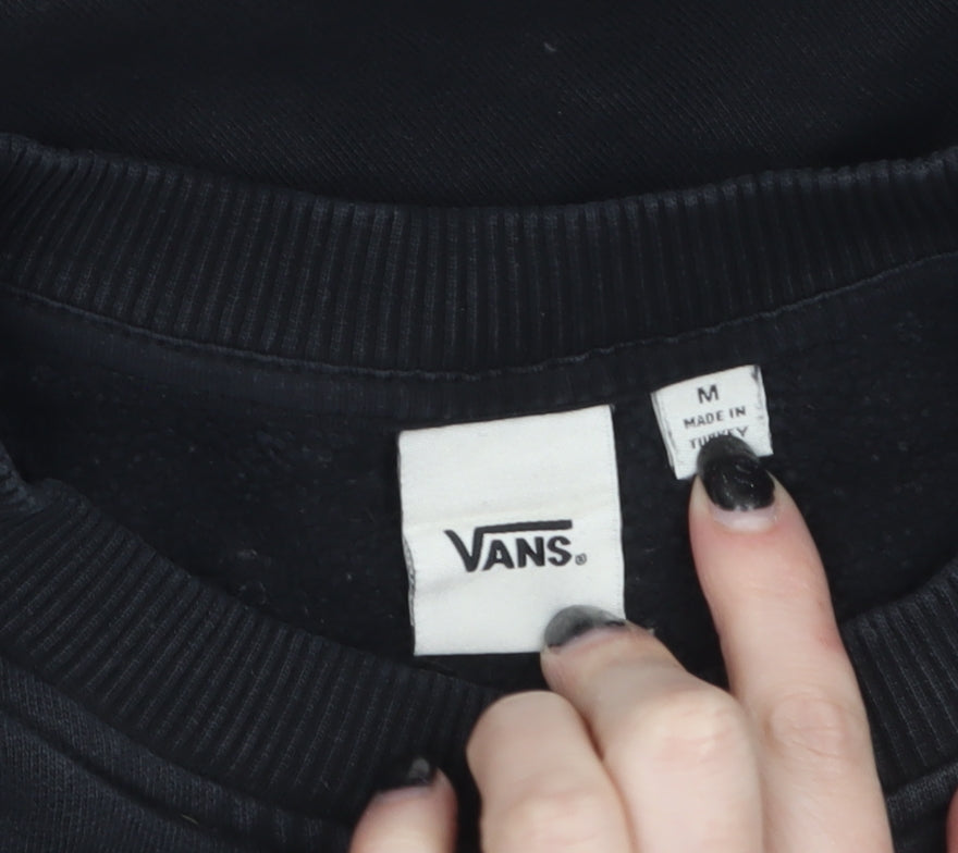 Vans Men's Black Logo Pullover Sweatshirt Size M