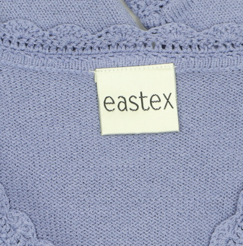 Eastex Women's Purple Knit V-Neck 3/4 Sleeve Pullover Jumper Size 16