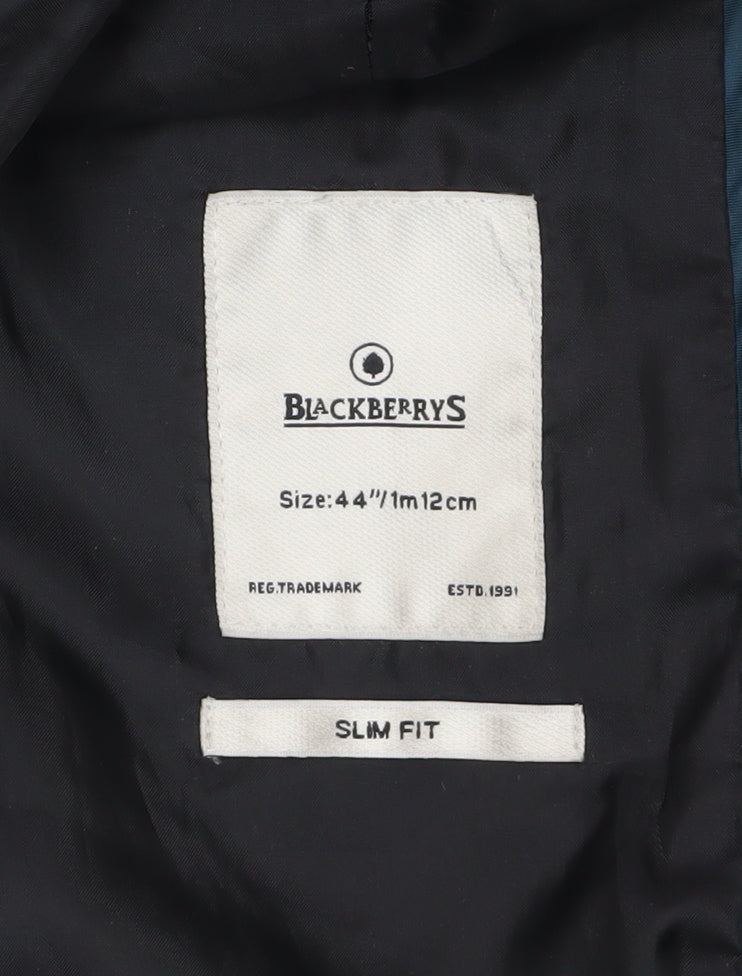 BlackBerrys Men's Black Quilted Slim Fit Jacket Size 44