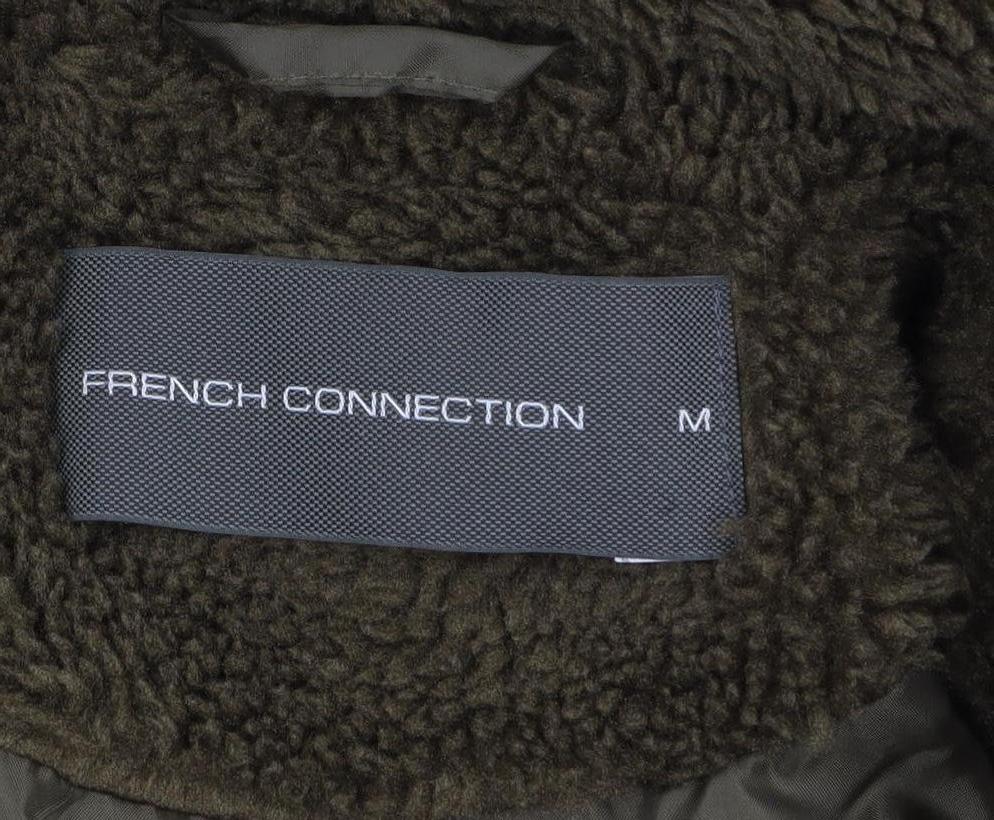 French Connection Womens Brown Long Fleece Coat Size M