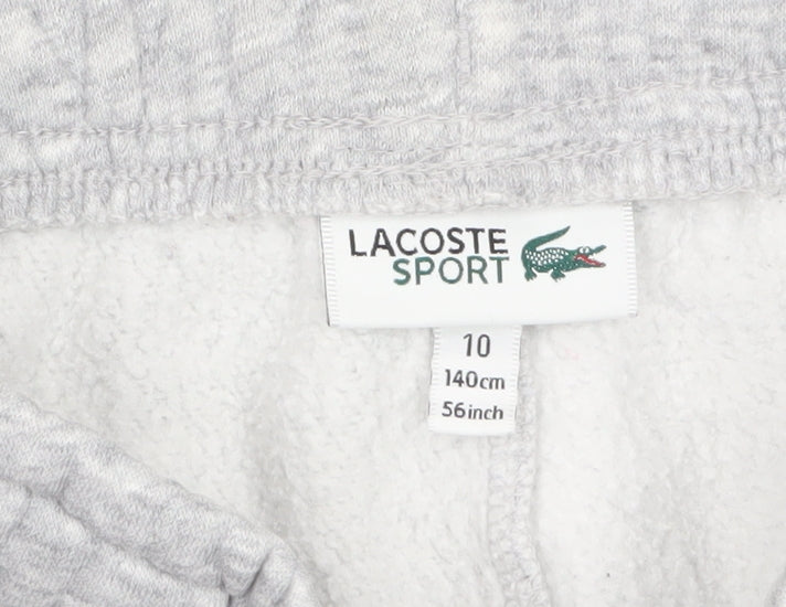 Lacoste Sport Boys Grey Jogger Trousers Size 10 Years 140cm Cotton Blend