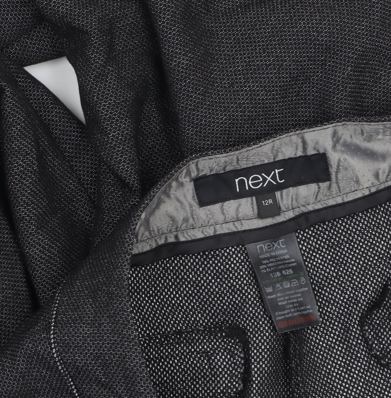 Next Women's Grey Size 12 Regular Straight Leg Dress Pants