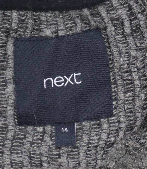 Next Women’s Grey Wool Blend Roll Neck Cape Jumper Size 14