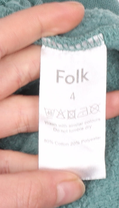 Folk Men's Green Cotton Blend Jogger Trousers Size L