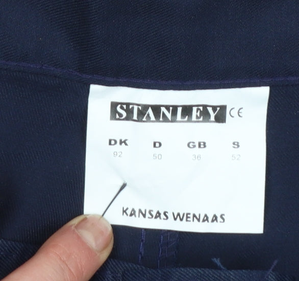 Stanley Men's Navy Workwear Trousers Size 36 Regular Fit Polyester Cotton