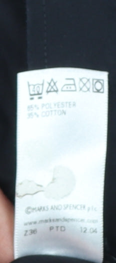 Marks & Spencer Men’s Black Regular Fit Long Sleeve Easy Care Shirt 16.5in