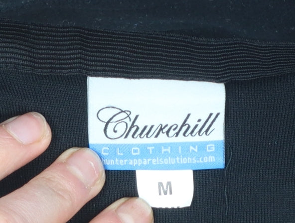 Churchill Men's Black Fleece 1/4 Zip Pullover Sweatshirt M