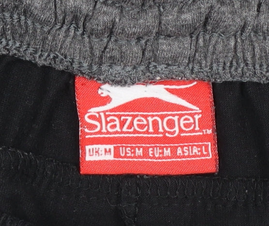 Slazenger Men's Black Sweatpants M Regular Fit Elastic Waist