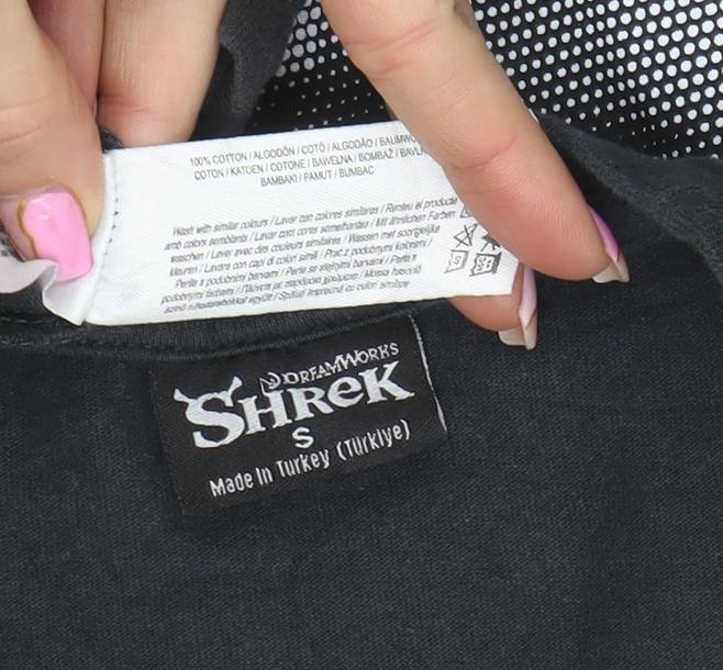 DreamWorks Shrek Black Graphic Men’s T-Shirt Size S Movie Print