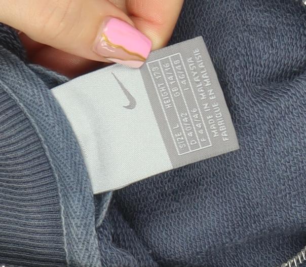 Nike Women’s Blue Full Zip Sweatshirt Size L Classic Casual Style