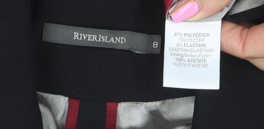 River Island Black Shawl Lapel Tuxedo Blazer Women Size 8