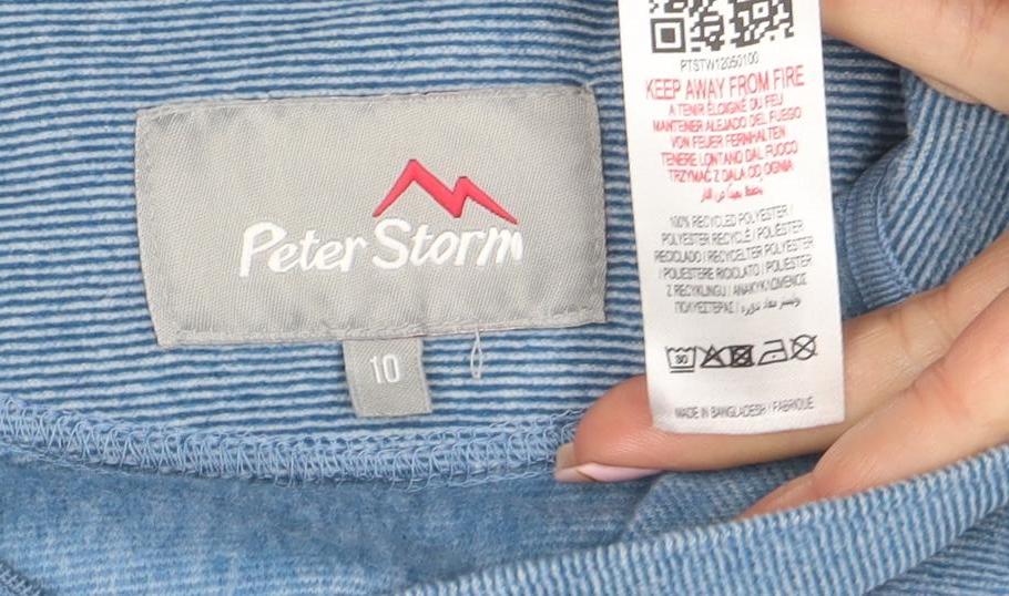 Peter Storm Women Blue Size 10 1/2 Zip Fleece Pullover Sweatshirt