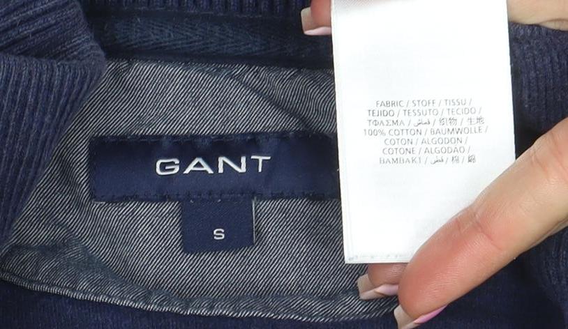 GANT Men's Blue 1/4 Zip Cotton Sweatshirt Size S