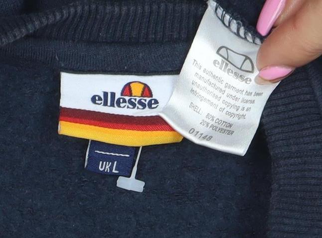 Ellesse Women's Navy Blue Crew Neck Pullover Sweatshirt UK L