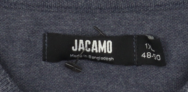 Jacamo Men's Blue 1X Regular Fit Short Sleeve Polo Shirt