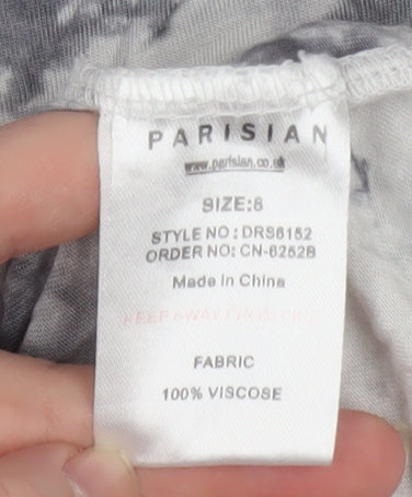 Parisian Women's Black Tie Dye Bodycon Dress Size 8