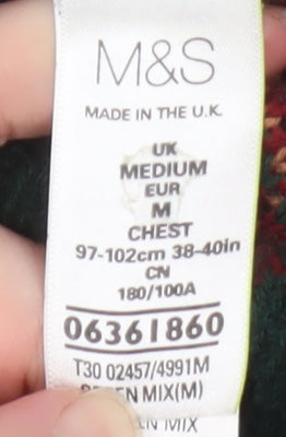 Marks & Spencer Men's Green Christmas Jumper M Pullover Knit