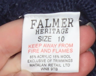 Falmer Heritage Women Blue Fair Isle Jumper Dress Size 10