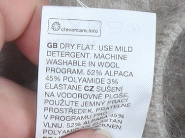 & Other Stories Women Beige Alpaca Mock Neck Pullover Jumper Size 8