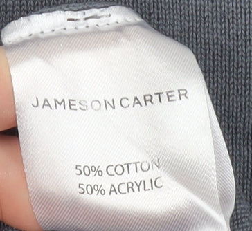 Jameson Carter Men's Grey XL Crew Neck Cotton Blend Pullover Jumper