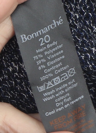 Bonmarché Women Blue Collared Tunic Blouse Size 20