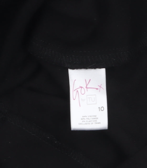 TU Women Black Size 10 Bodycon Knee Length Dress