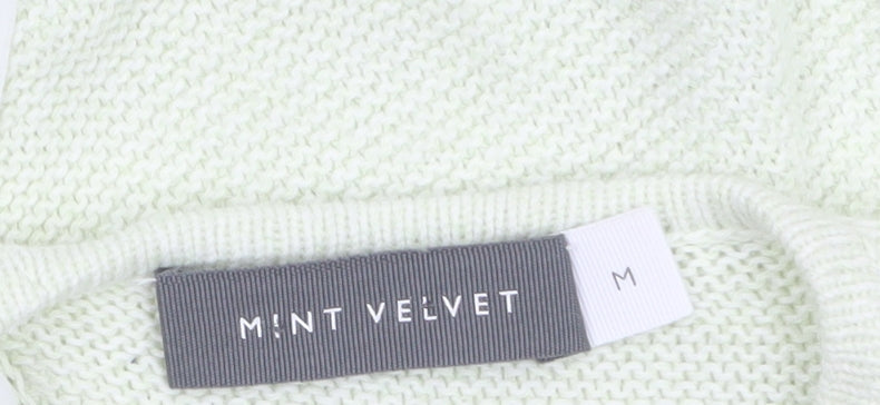 Mint Velvet Womens Ivory Short Sleeve Knit Bow Back Jumper Size M