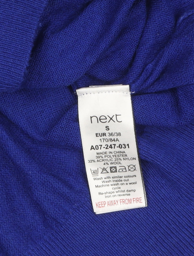 Next Women’s Blue Crew Neck Button Shoulder Jumper Size S