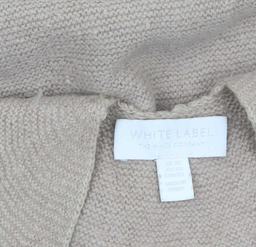 The White Company Womens Beige Wool Cashmere Cardigan XS
