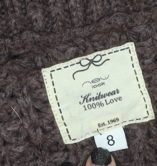 New Look Women Brown Acrylic Knit Jumper Dress Size 8