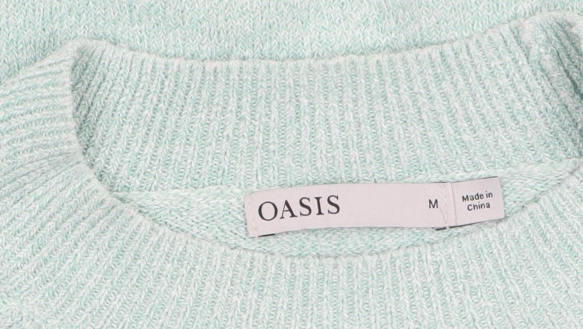 Oasis Women's Green Crew Neck Knit Pullover Jumper Size 12