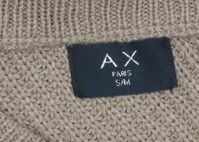AX Paris Women’s Beige Asymmetrical Knit Jumper S