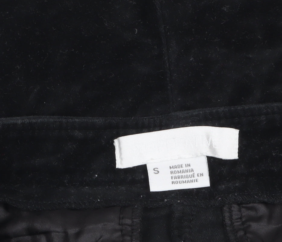 Representative Women Black Cotton Velvet High Rise Chino Shorts S