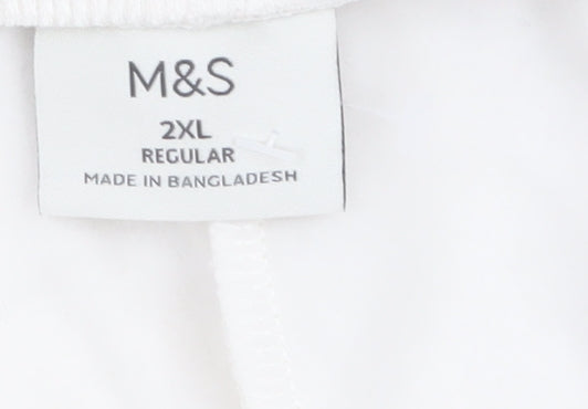 Marks & Spencer Men's Ivory 2XL Regular Cotton Blend Jogger Trousers
