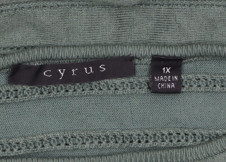 Cyrus Women Green 18 Plus Pullover Knit Jumper