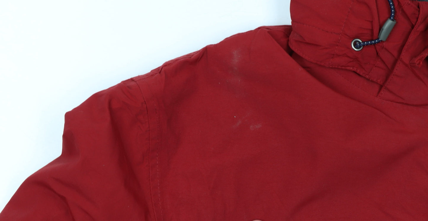 Lands' End Men's Red XL Full Zip Hooded Nylon Jackets