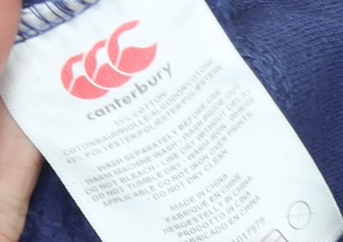 Canterbury Womens Blue Hoodie Size 10 Cotton Blend Uglies Logo Pullover