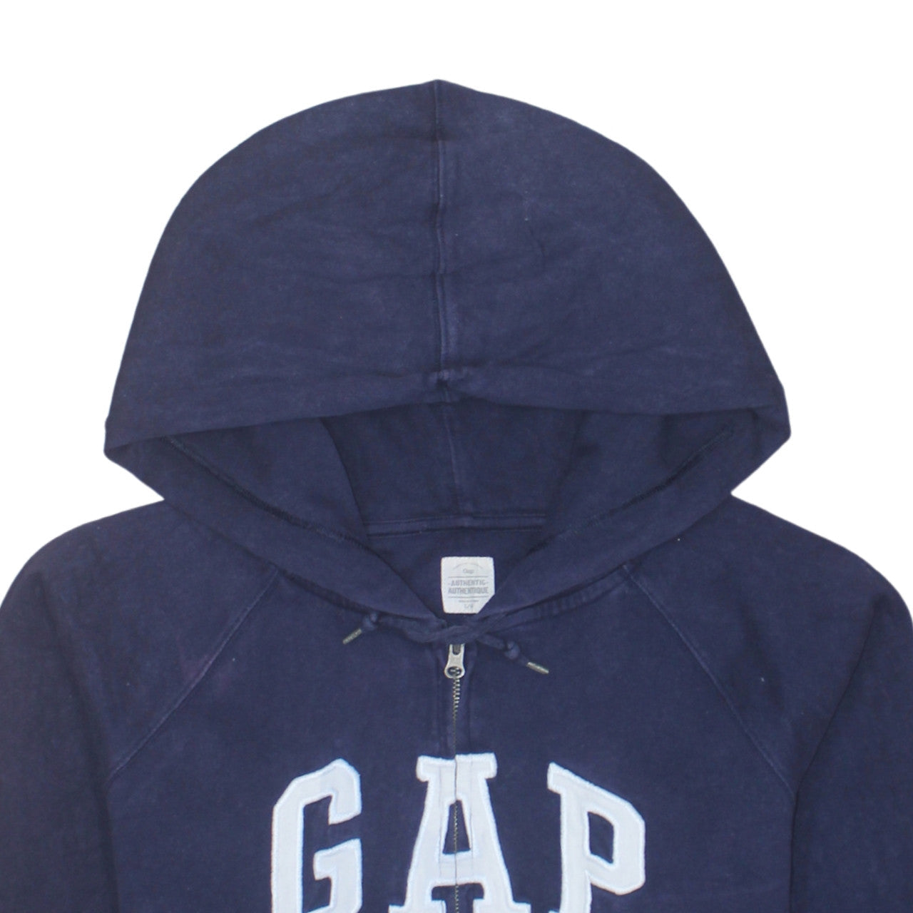 GAP Women Navy Blue Full Zip Hoodie L Cotton Blend Casual