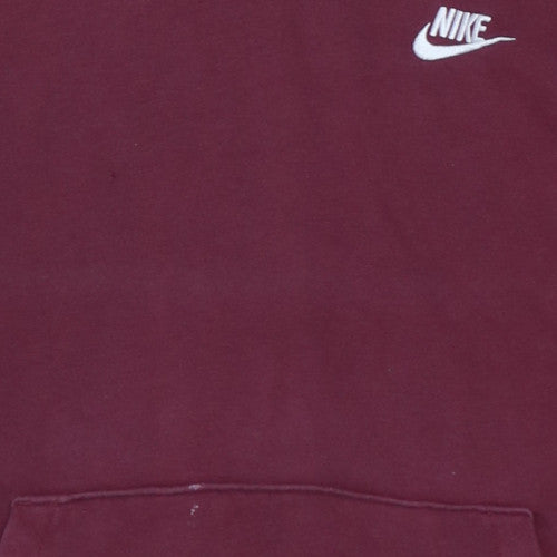 Nike Men's Red Pullover Hoodie XL Fleece Logo Sweatshirt