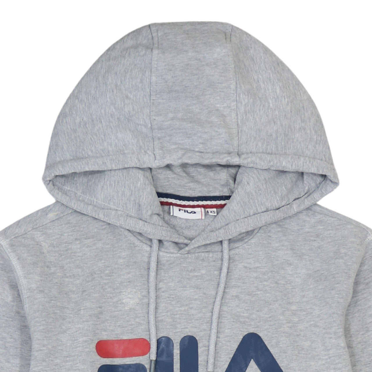 Fila Men's Grey Pullover Hoodie XS Logo Graphic Cotton Blend