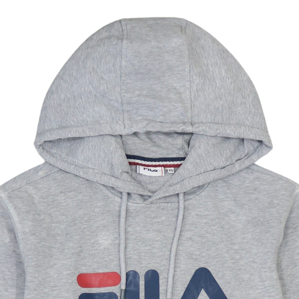 Fila Men's Grey Pullover Hoodie XS Logo Graphic Cotton Blend