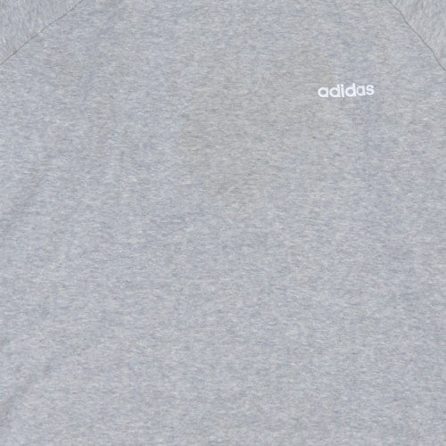 Adidas Womens Grey Crew Neck Sweatshirt UK 12-14 Casual Pullover