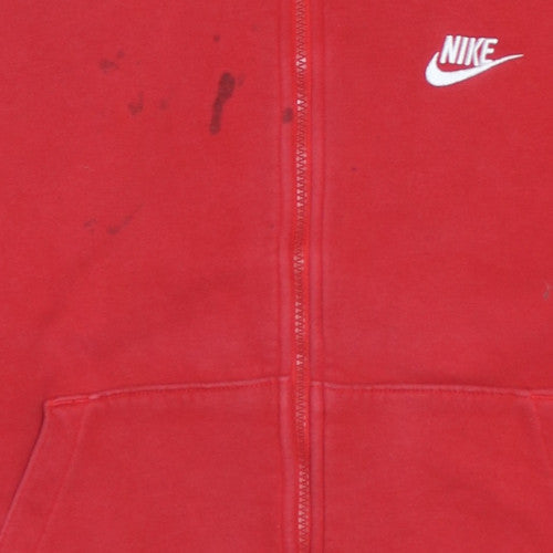 Nike Air Men's Red Full Zip Hoodie XL Cotton Blend Sportswear