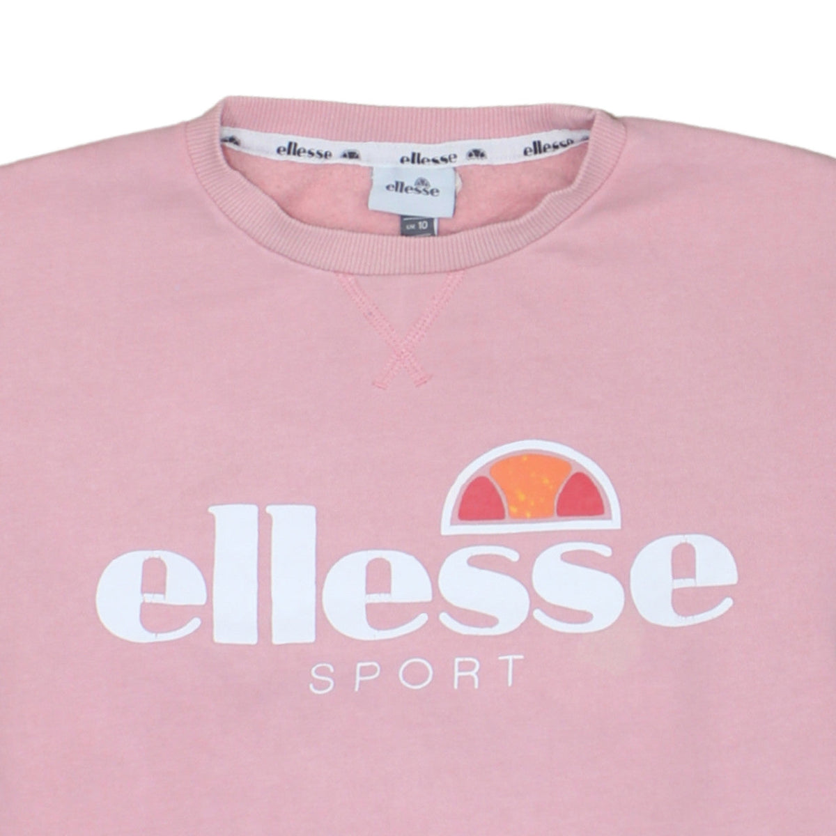 Ellesse Womens Pink Crew Neck Pullover Sweatshirt UK 10