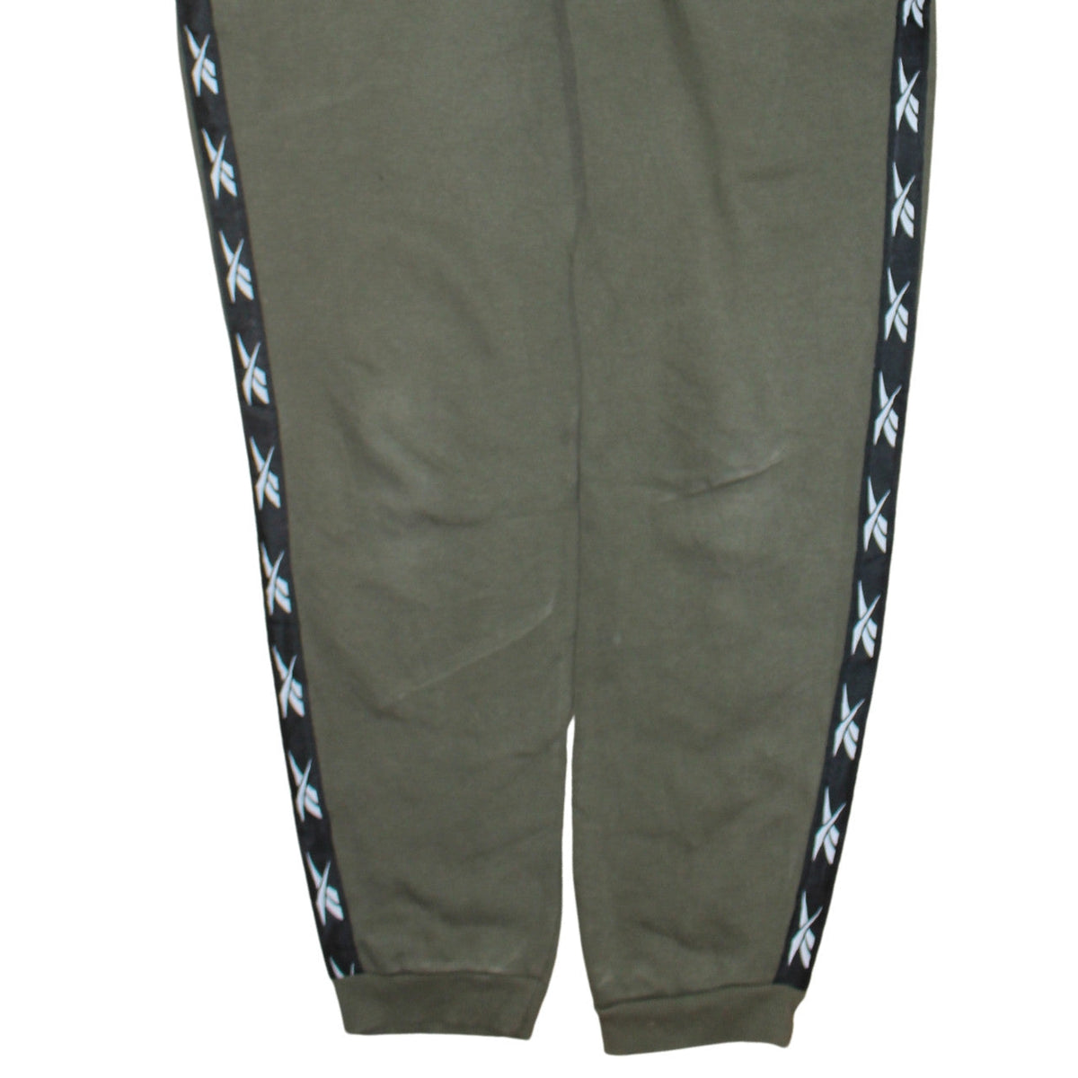 Reebok Men’s Green Joggers L Logo Side Stripe Regular Fit Tapered Sweatpants