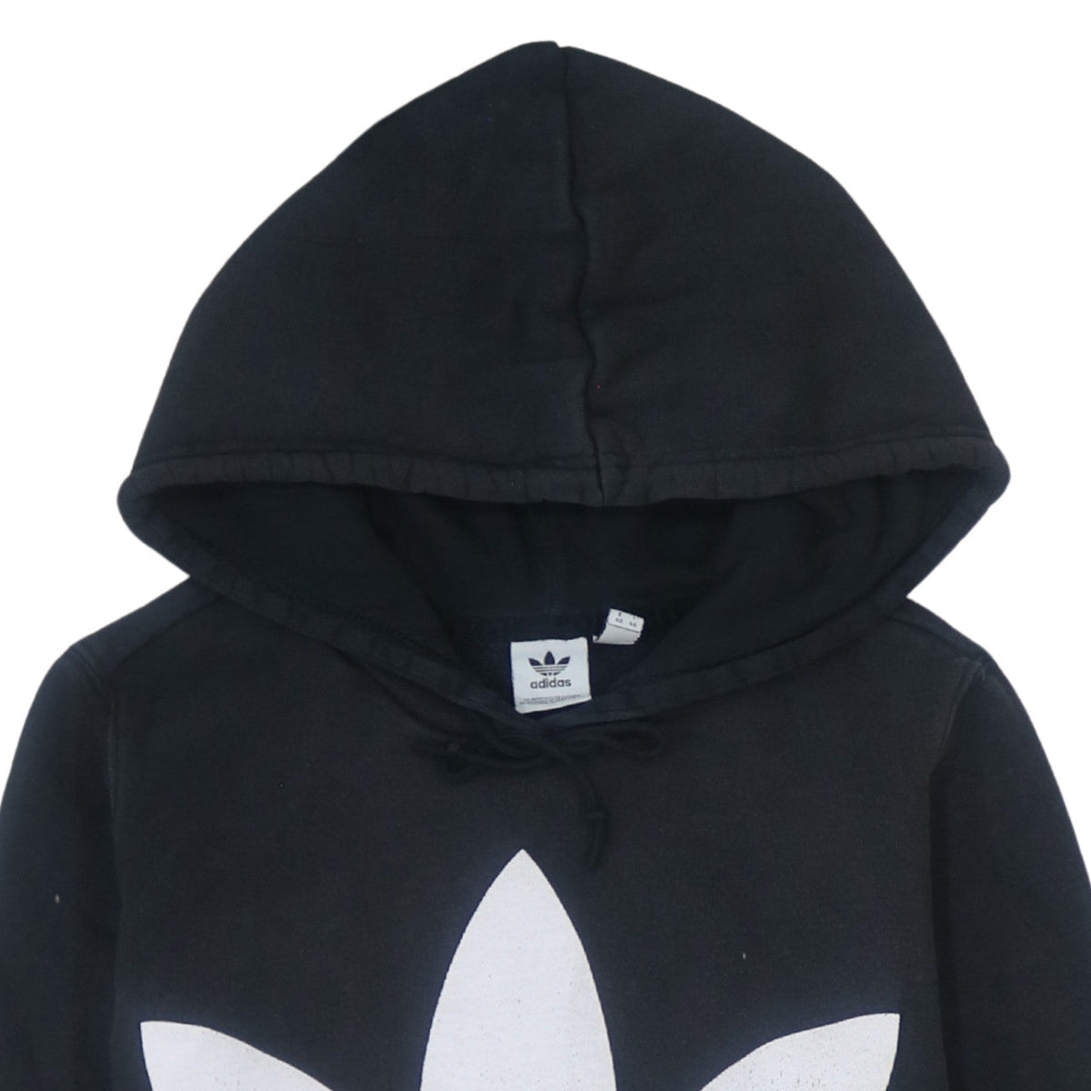Adidas Womens Black Pullover Hoodie Size 14 Logo Print Sweatshirt